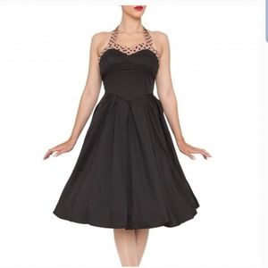 Lindy Bop Carola black cotton swing dress